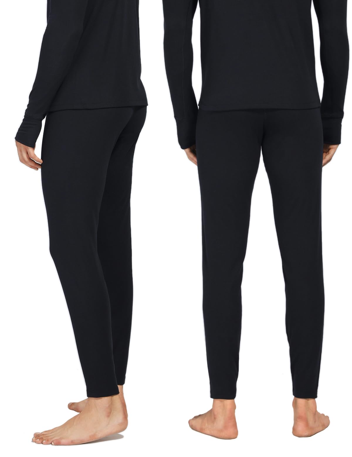 gagli Thermal Underwear Bottoms for Men, Thermo Pants Fleece Lined Leggings Soft Warm Base Layer - Lightweight Long Johns for Cold Weather Black