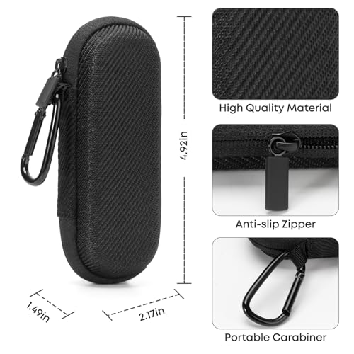 KardiaMobile EKG Monitor Case - Hard Travel Case with Pill Box & Carabiner Clip - Black