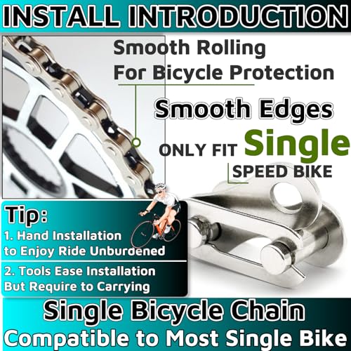Single Speed Bike Chain 1/2" x 1/8" - 114 Links - BMX & MTB