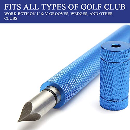 Gzingen Golf Club Groove Sharpener & Retractable Brush Kit - Blue