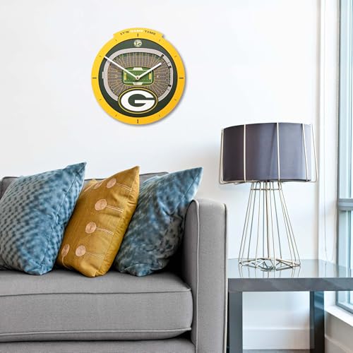 Green Bay Packers 3D StadiumView Wall Clock - Ready to Hang