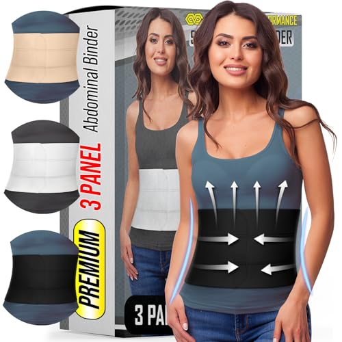BLITZU 9 Inch Abdominal Binder Post-Surgery Support for Men & Women Small/Medium Black