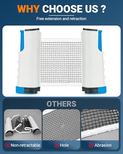 Retractable Ping Pong Net - Portable & Adjustable Table Tennis Net
