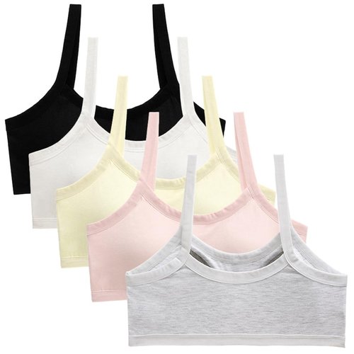GAOIYO Teen Girls Seamless Training Bra Cotton Cami Wireless Bras Elastic (Girls Seamless Bra, 12-16 Years)
