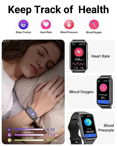 Health Fitness Tracker with Heart Rate, Blood Oxygen & Sleep - Spaceblack
