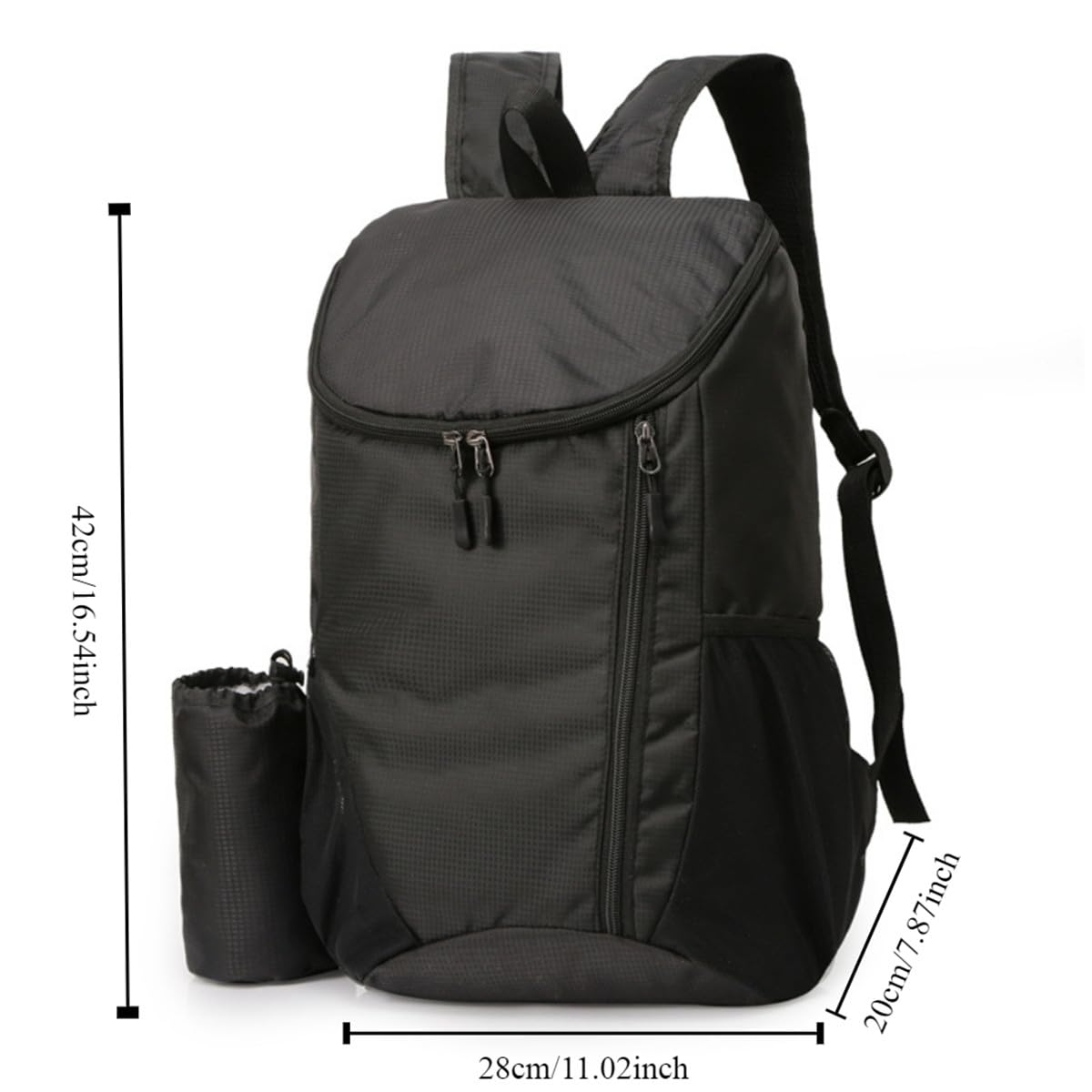 AUUEYY Portable Foldable Backpack Folding Mountaineering Bag, Ultralight Outdoor Cycling Rucksack, Travel Hiking Knapsack (Black)