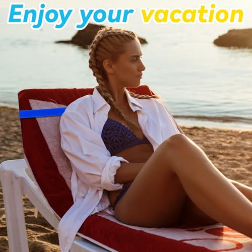 Towel Bands for Beach & Cruise Chairs - 6 Pack in 6 Colors
