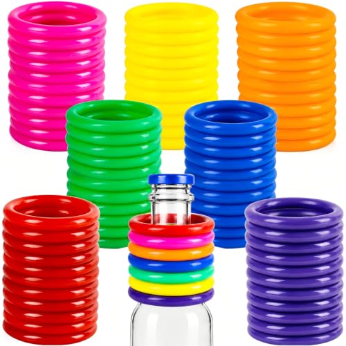 70 Pack 2.1 Inch Plastic Rings - Mixed Colors for Crafts