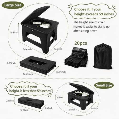 Large Foldable Portable Toilet for Adults Camping Car Road Trips