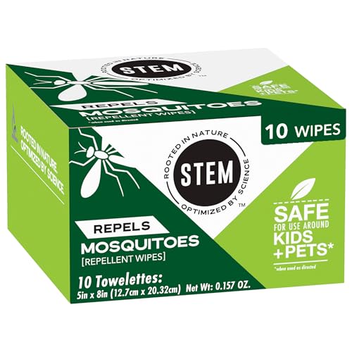 Mosquito and Tick Repellent Wipes - 10 Count Pack with Botanical Extracts