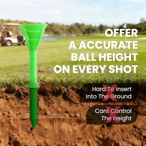 Multicolor Plastic Golf Tees 3 1/4 Inch Pack of 12, 24, or 60 - Unbreakable & Durable