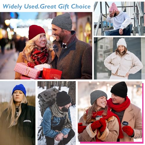 Warm Slouchy Beanie for Men & Women - Hot Pink One Size