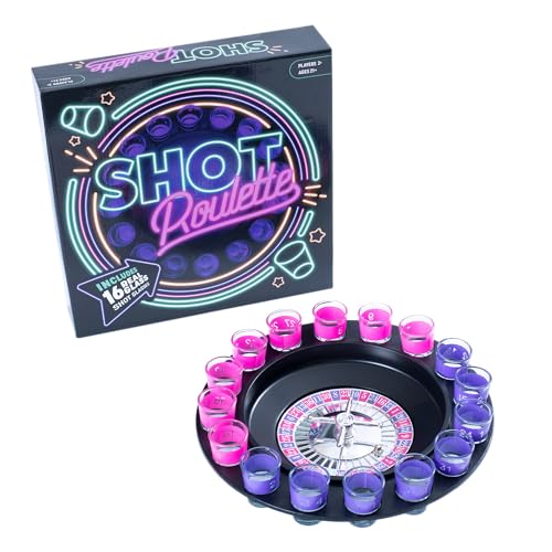 Endless Games Spin the Wheel Party Game with Glass Mini Cups & Classic Spinner