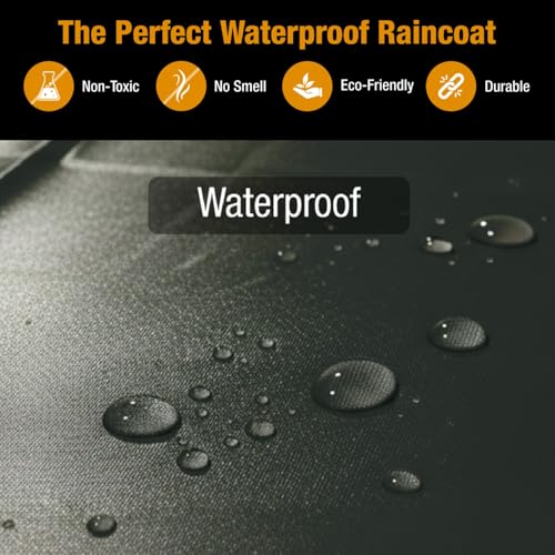Reusable EVA Rain Poncho for Adults - Lightweight Waterproof - Extra Large