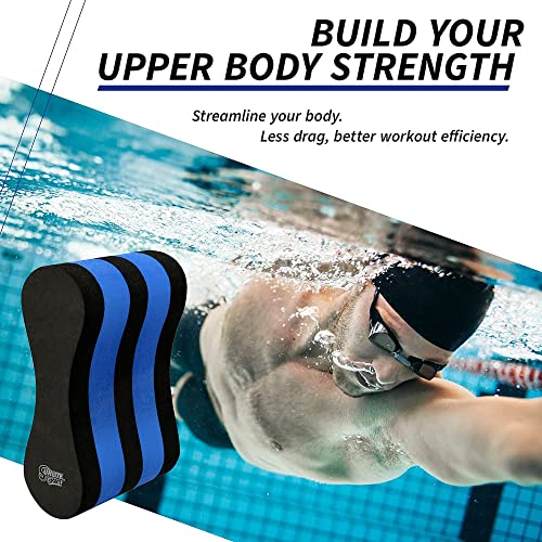 EVA 5-Layer Pull Buoy Leg Float - Pool Training Aid - Black with Blue