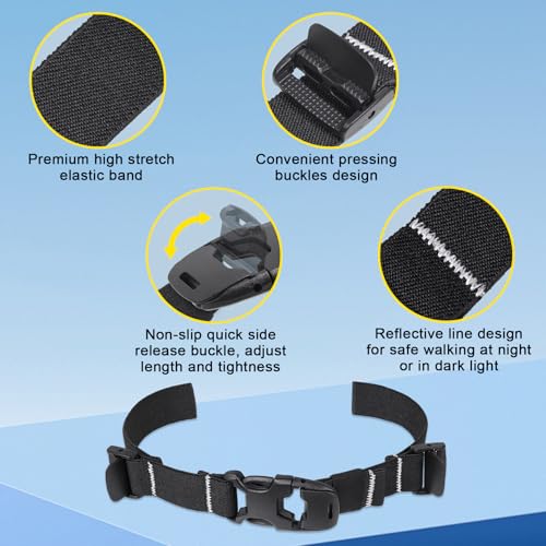 Elastic Backpack Chest Strap - Adjustable Sternum Belt with Quick Release - Black