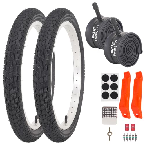 RUHUO 18x2.125 Bike Tire & Tube Set - 18 Inch Kids BMX Folding Bike