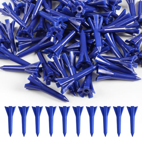 Unbreakable Plastic Golf Tees - 1.5 Inch, 120 Pack, Blue