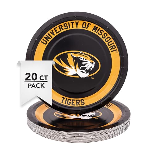 University of Missouri Paper Plates - 20 Count, 9 Inch Round