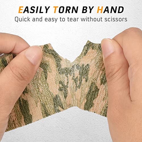 Sagafly Aged Wood Camo Self-Adhesive Camouflage Bandage Wrap - 12 Rolls, 2" x 5 Yards