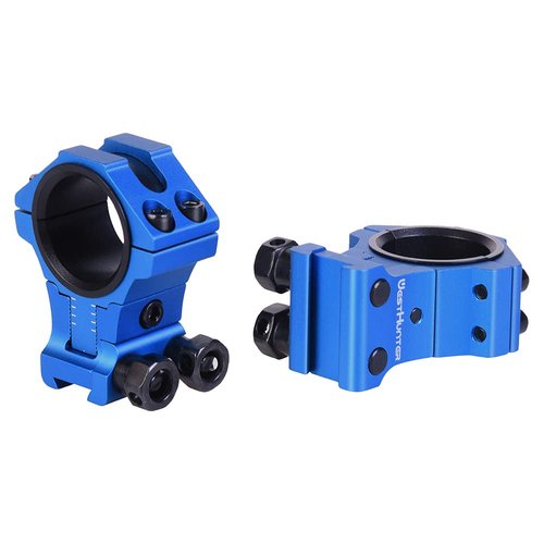 WestHunter Optics Adjustable Height Dovetail Scope Rings, 1 Inch 30 mm Precision Scope Mount | Blue