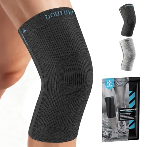 Compression Knee Brace & Sleeve - Black, Large for Men & Women