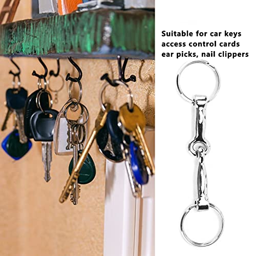 Horse Snaffle Bit Keychain - Silver Zinc Alloy Equestrian Jewelry