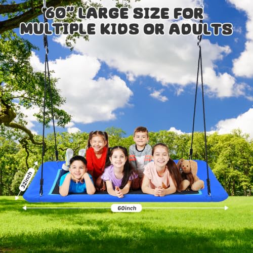 Large Rectangle Tree Swing - 700lbs Capacity - Blue