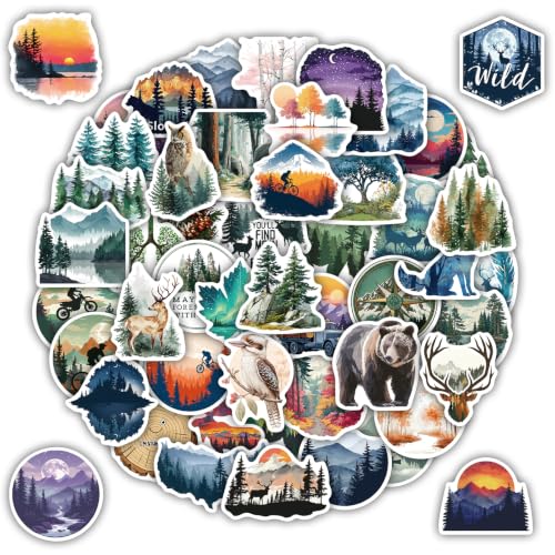 102 Pcs Forest Stickers - Adventure Aesthetic Outdoor Decor - New Forest