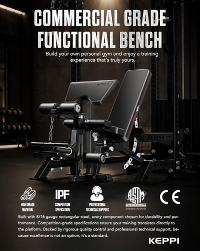 Functional Weight Bench - Adjustable 12+3 Multi-Angle Design, 1200 lb Capacity