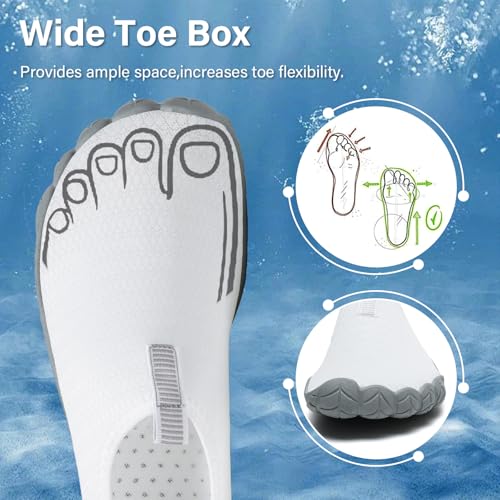 Quick-Dry Aqua Water Shoes for Women & Men - White-2 (8.5/7.5)