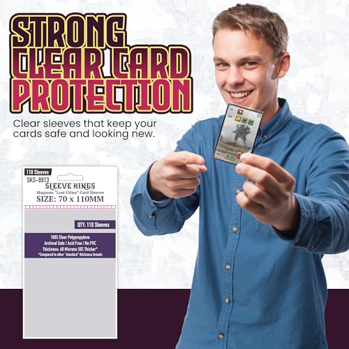 Large Card Sleeves – 110 Pack, Clear 60 Micron, 70 x 110 mm - Magnum Lost Cities