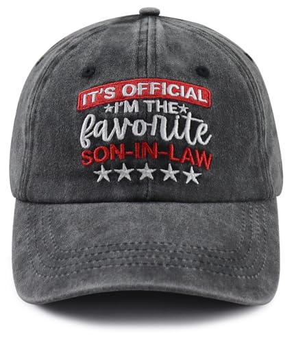 Official Son-in-Law Hat - Funny 'I'm The Favorite Son in Law' Baseball Cap, Cotton, Black, One Size