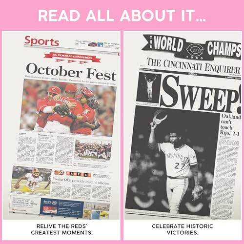 Personalized Cincinnati Baseball History Book - Authentic Newspaper Gift