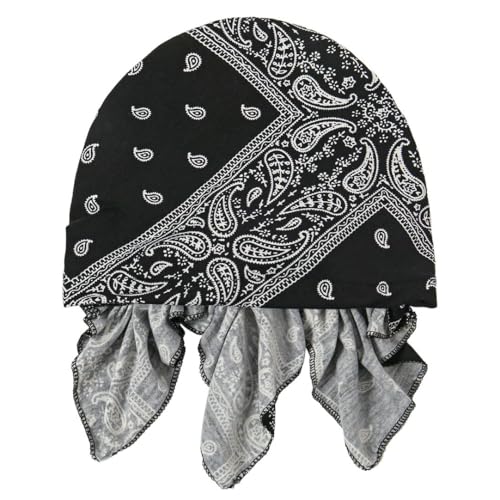 2-Piece Women's Chemo Turban Beanie Set - Soft Pre-Tied Head Wrap - Black+Wine