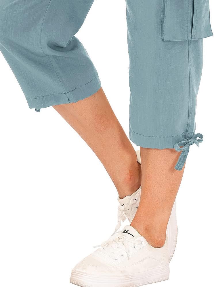 MoFiz Women's Capri Pants - Lightweight Casual Capris with Pockets for Hiking | Loose Fit & Dressy
