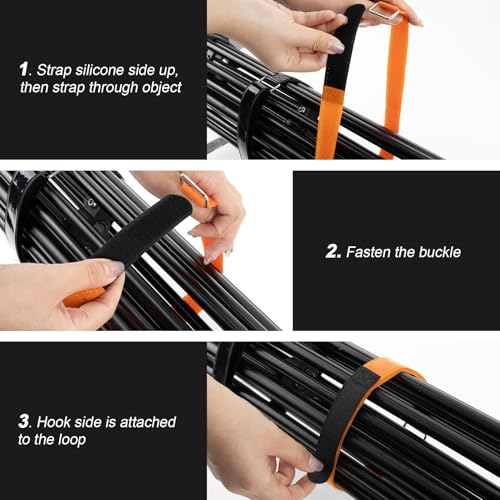30-inch Bicycle Wheel Stabilizer Straps with Metal Buckle - Orange