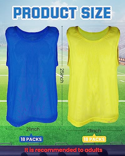 36 Pcs Adult & Youth Pinnies Scrimmage Vests for Soccer & Basketball