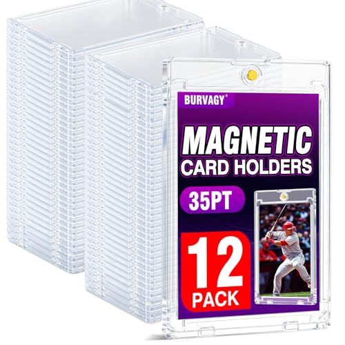 Magnetic Card Holder Sleeves - 12 Pack of 35pt Protectors