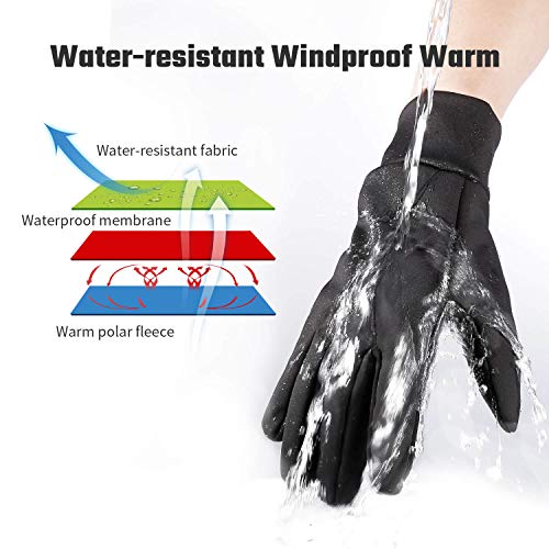 FanVince Waterproof Touch Screen Winter Gloves for Men Women XS-Small Black