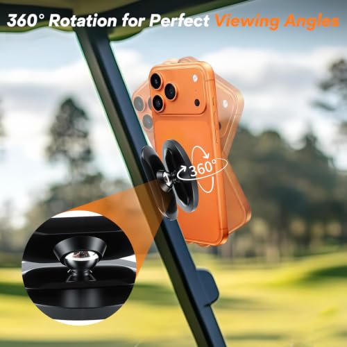 Magnetic Golf Cart Phone Holder - 360° Rotatable Mount for iPhone