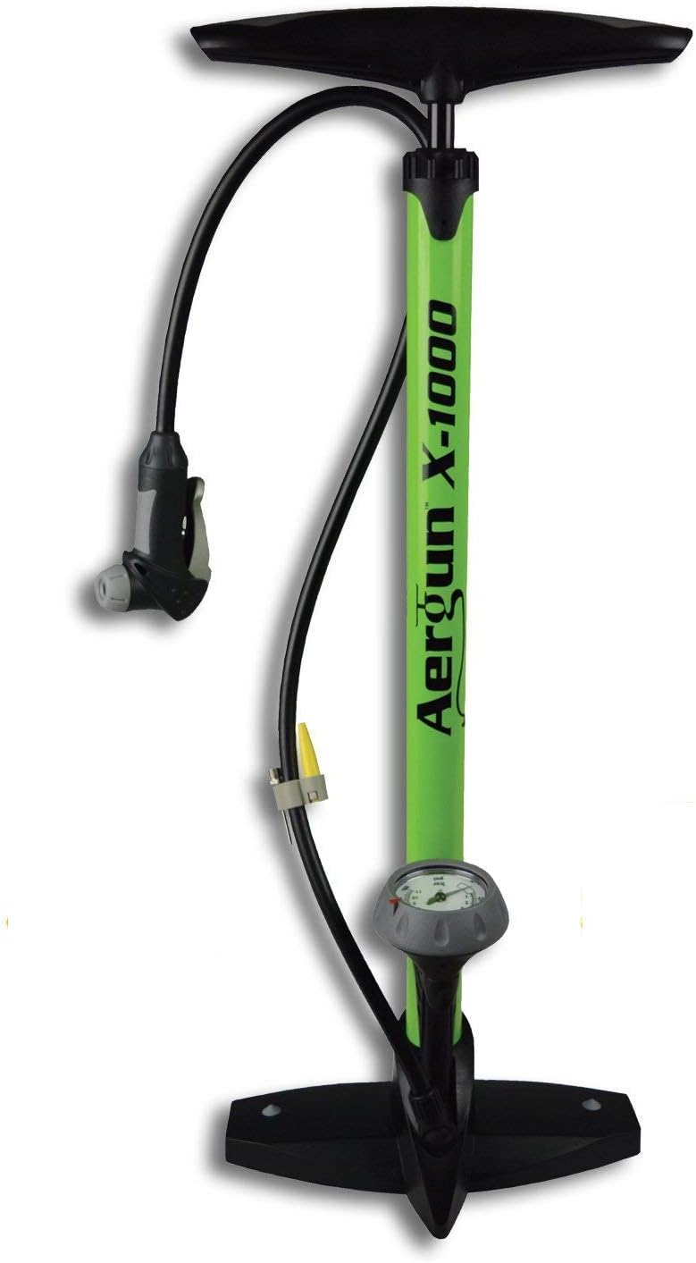 X-1000 Bike Pump - Unique AerTight Head for Easy Use with Presta & Schrader Valves - 160 PSI Pressure Gauge