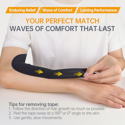 Kinesiology Tape for Muscle Pain Relief - 4 Rolls, Black