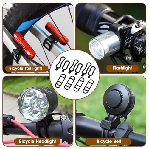 10-Pack Bicycle Light Silicone Straps - Durable Rubber Mounts