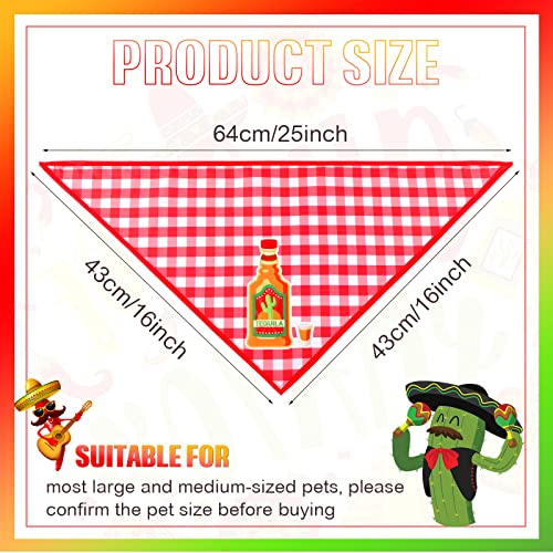 Cinco De Mayo Dog Bandanas - 3 Pack Taco Cactus Design