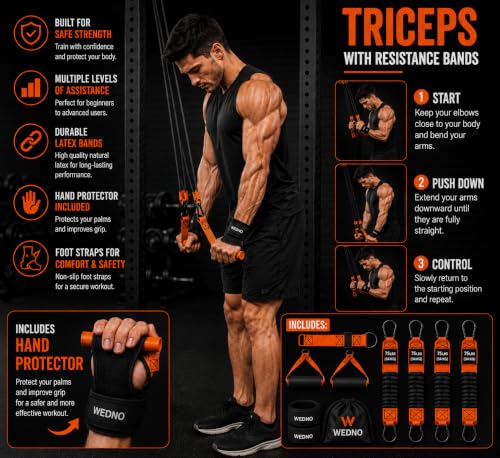 Pull Up Assistance Bands Set with Padded Straps & Handles