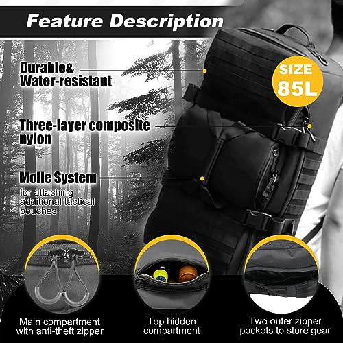 3-in-1 Military Backpack Duffle Bag for Travel & Gym