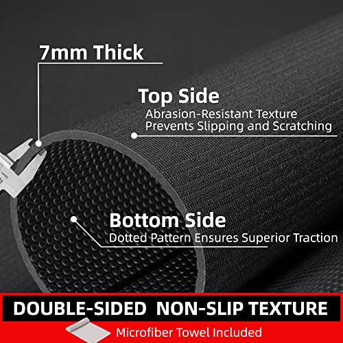 Large Exercise Mat for Home Workouts - 6'x4' Black
