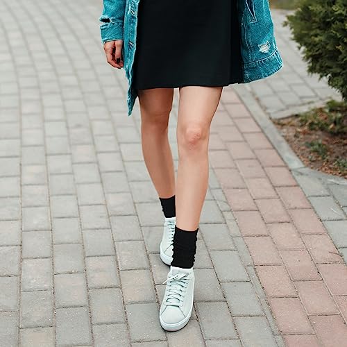 Slouch Socks for Women - 3 Pairs in Black, White, Gray