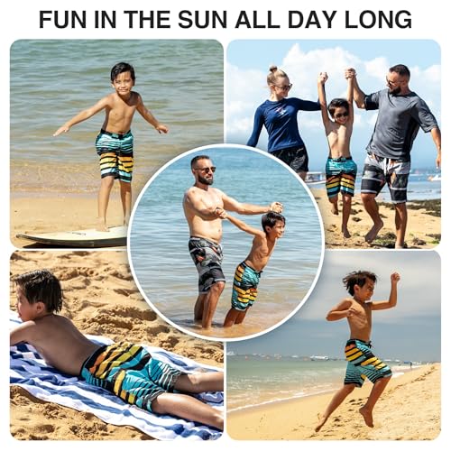 Kanu Surf Boys' Echo Aqua Quick Dry UPF 50+ Beach Swim Trunks - Size 8